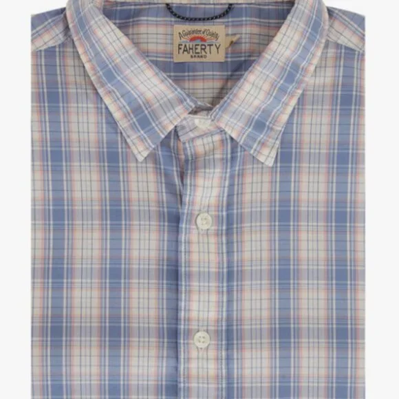 Faherty Movement Shirt M Spring Skies Plaid – Stretch Button-Down Long Sleeve - Picture 2 of 7